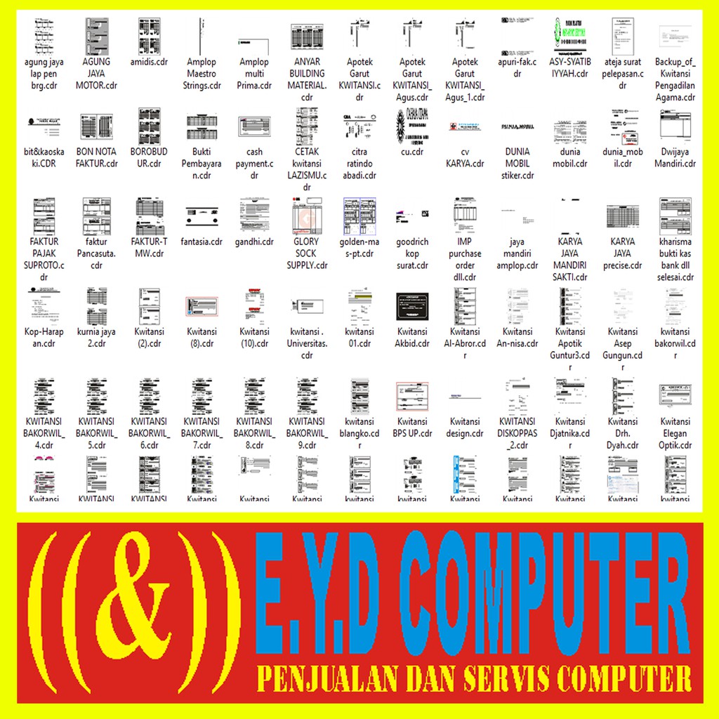 Desain Kwitansi Nota Faktur Resep Surat Jalan Campuran Koleksi Template Grafis Usaha Percetakan