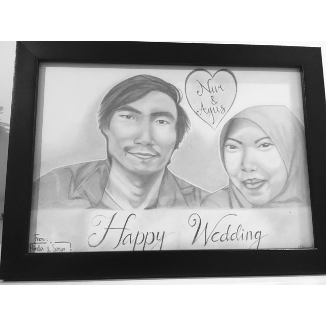 

Sketsa Wajah Pensil A4 2 Wajah + Bingkai