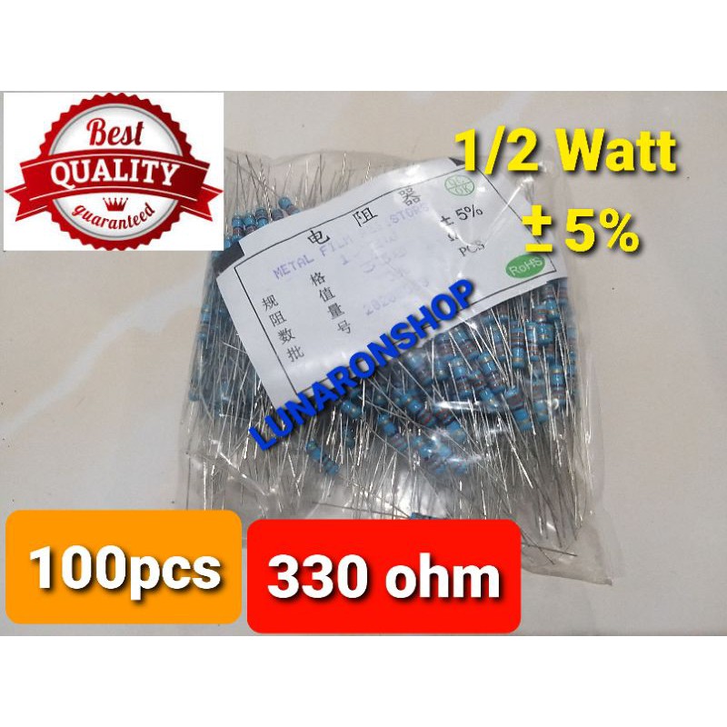 Resistor 330 Ohm 1/2Watt Toleransi 5%