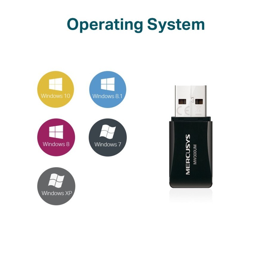 Mercusys 300Mbps Wireless Mini USB Adapter MW300UM