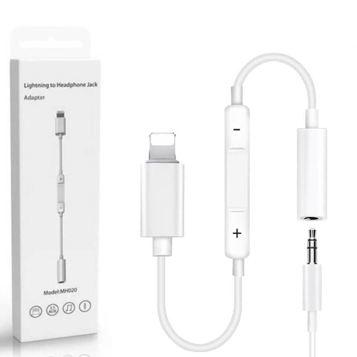 Lightning To Headphone Jack Adapter Sambungan iPhone MH020