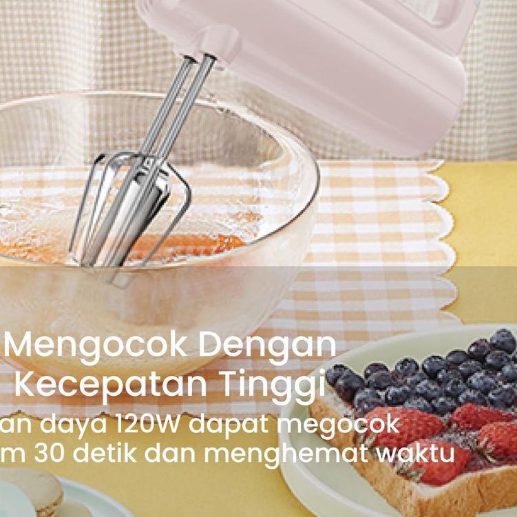 SOLO RIVER Hand Mixer Putih Pengaduk Telur Kue Mixer Tangan BERGARANSI ♀