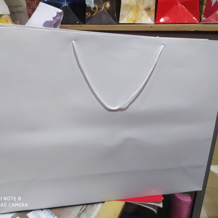 

✨ BISA COD ✨ paper bag jumbo putih bahan tebal isi 12 pcs terlaris dan termurah