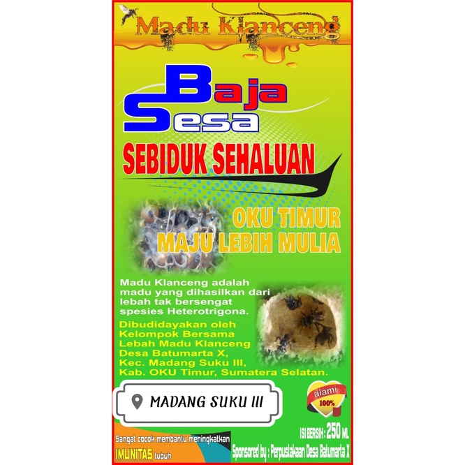 Madu Klanceng Madu trigona Madu lebah Trigona Madu Lebah Murni Madu Lebah Klanceng Madu Lebah asli m