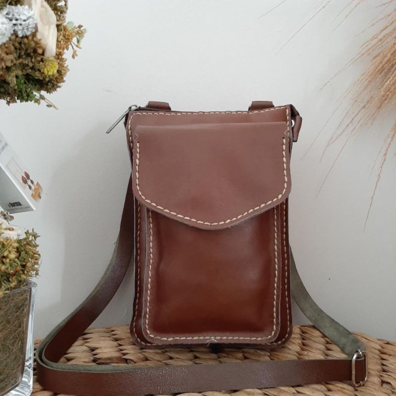 Tas selempang pria/wanita tas selempang hp tas selempang mini tas kulit mini kecil