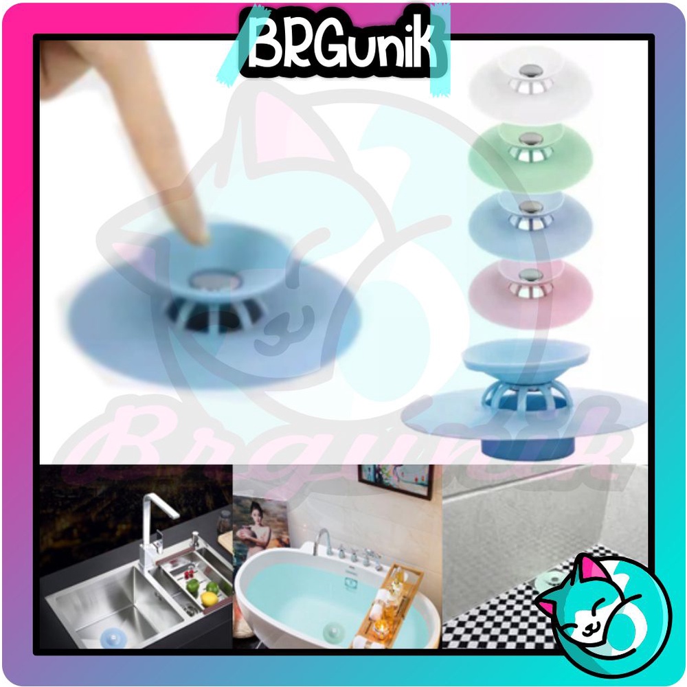 BRGUNIK Penutup Lubang Saringan Wastafel Cuci Piring dan Toilet Silikon Floor Drain Kamar Mandi R430