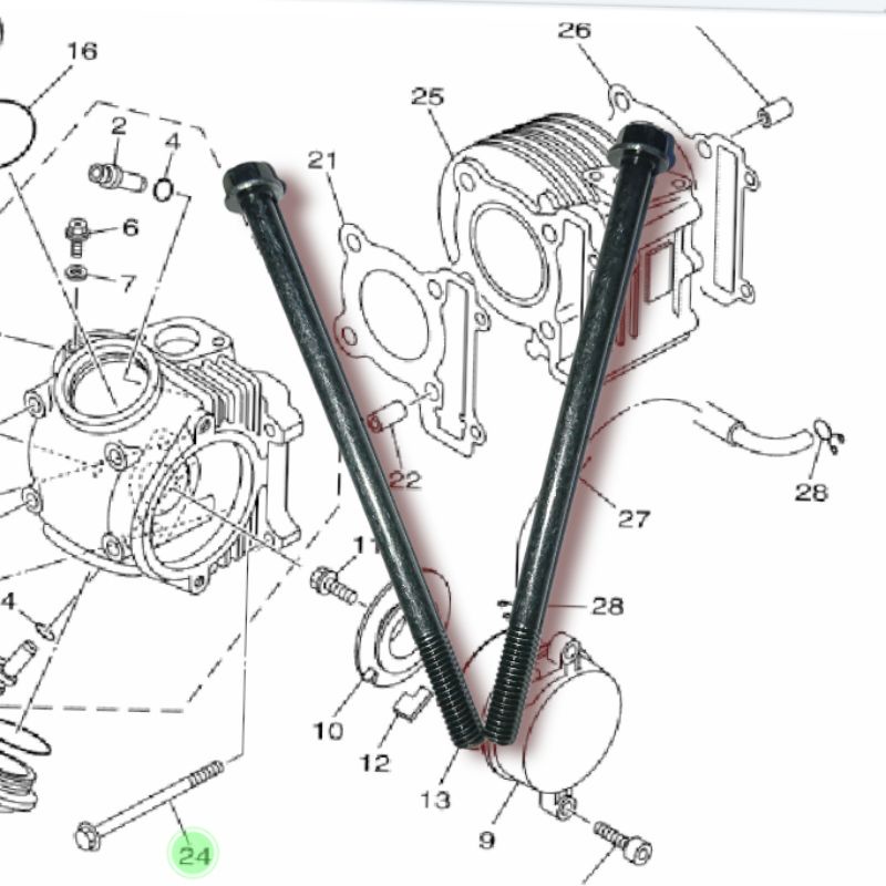 baut blok head blok seher mio sporty soul smile Nouvo 2 pcs