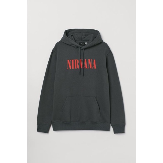 H&M HM Hoodie Nirvana Red Logo