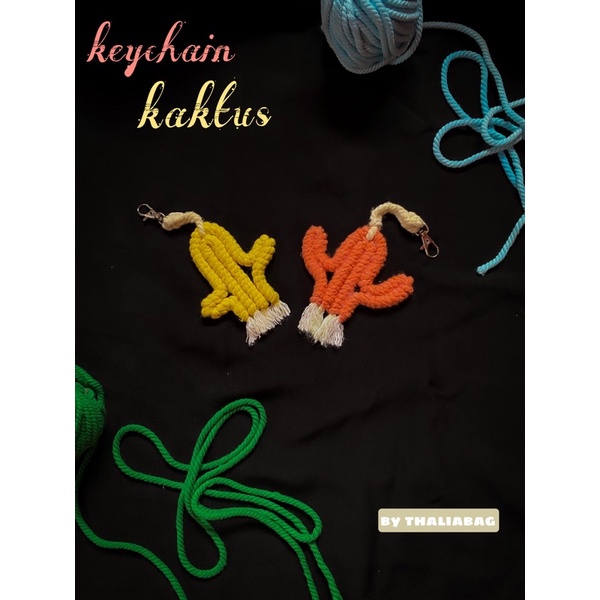 KEYCHAIN CACTUS BY THALIABAG // GANTUNGAN KUNCI // STRAP BAG MACRAME // TALI TAS //