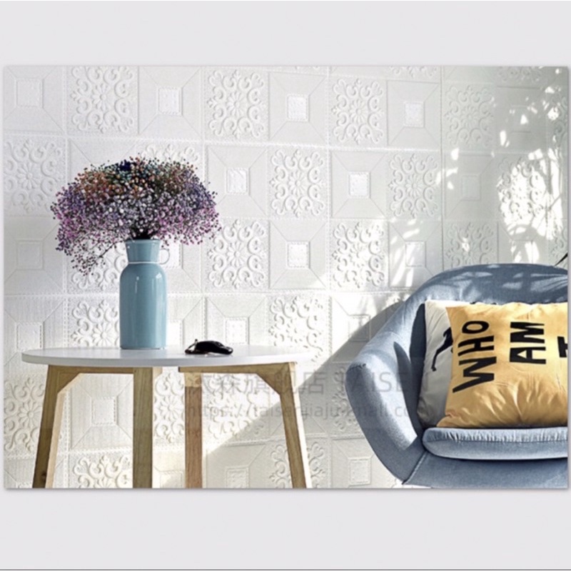 [BISA COD] Wallpaper Dinding Stiker Wallfoam 3D Sticker Dekorasi Kamar Rumah Murah Motif Batik-3