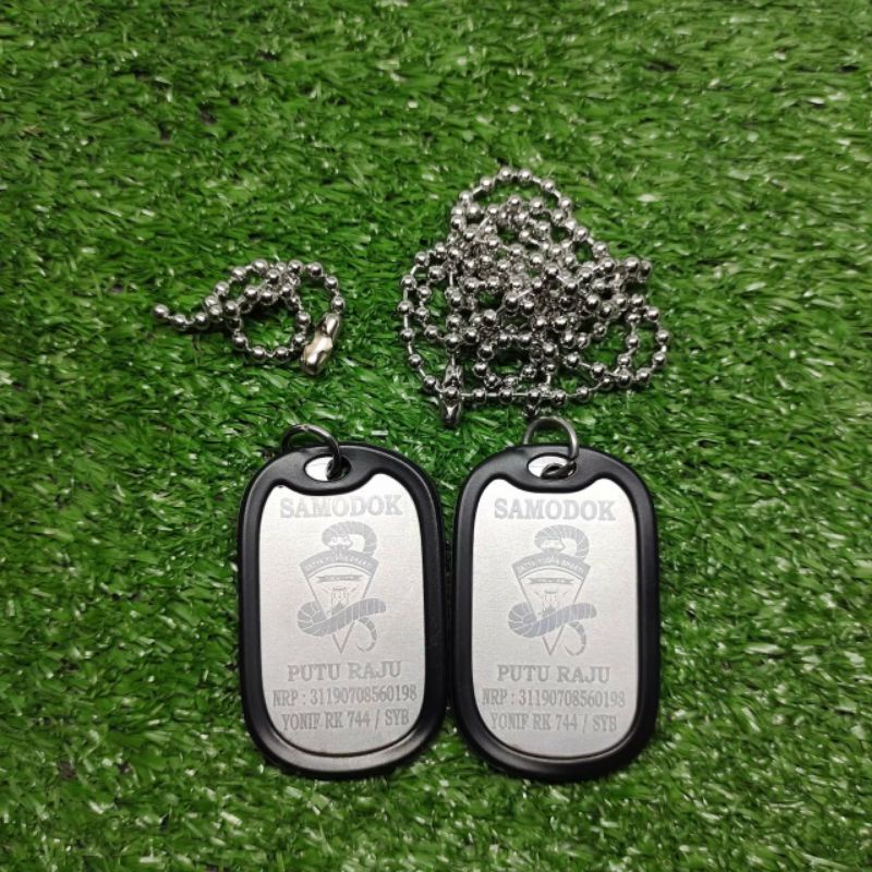 Kalung Tentara Dog Tag Double Plat