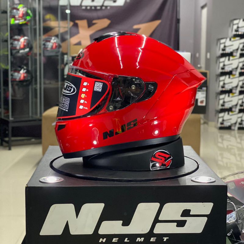 HELM NJS ZX1 SOLID FIRE RED TERBARU
