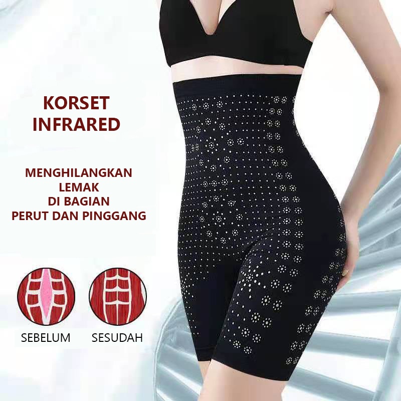 korset corset cd celana dalam alat pengencang pantat paha pelangsing pinggang badan stagen KORSET INFRARED SLIMMING SUIT pengecil perut buncit pembakar lemak wanita high quality jumbo original korslet pelangsing