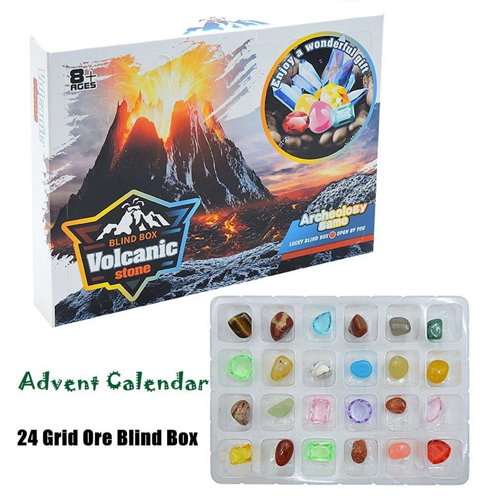 R-flower Advent Calendar Hidden Box Gemstone XMAS Gift Rocks Batu Kristal