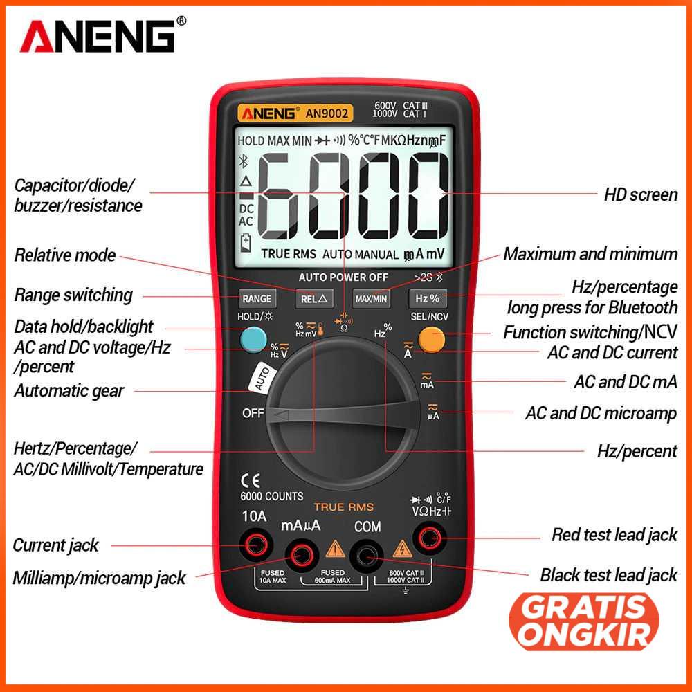 Digital Bluetooth Multimeter Voltage Tester - AN9002