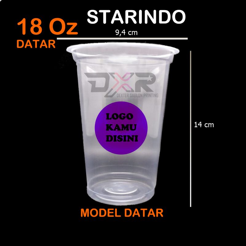 Sablon gelas cup 18 Oz DATAR STARINDO 8 gram (Link khusus order 500-999 pcs)