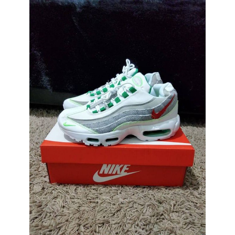 white and neon green air max