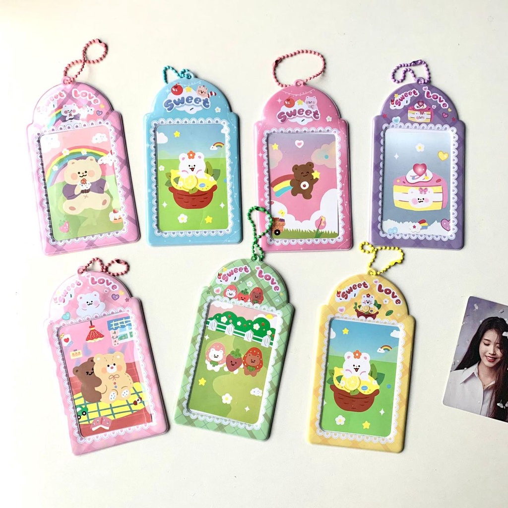 (Ready) Card Holder PVC Photocard Ballchain Sweet Tempat Kartu Lucu