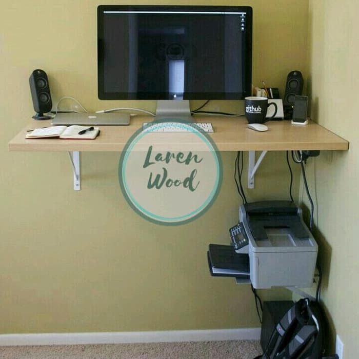 meja lipat dinding laptop meja dinding lipat printer kayu jati belanda