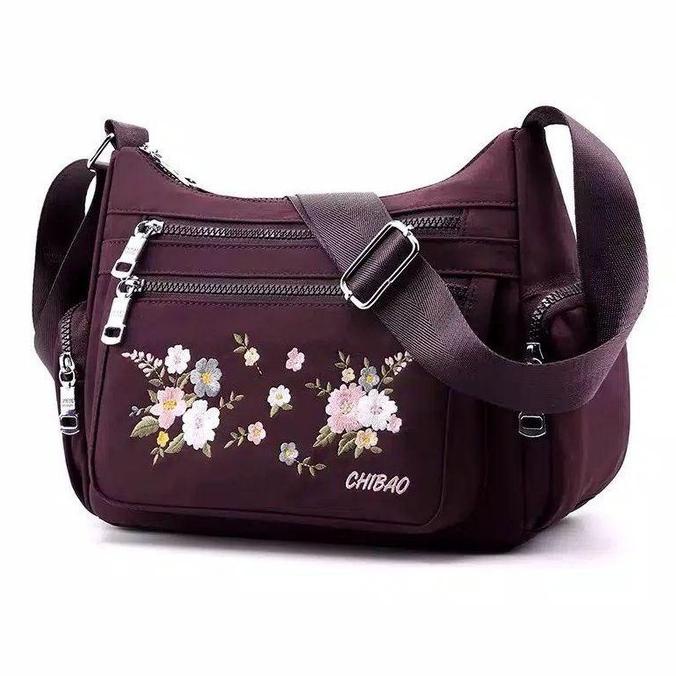 Tas Wanita Import Jinjing Dan Selempang Chibao Bordir Bunga