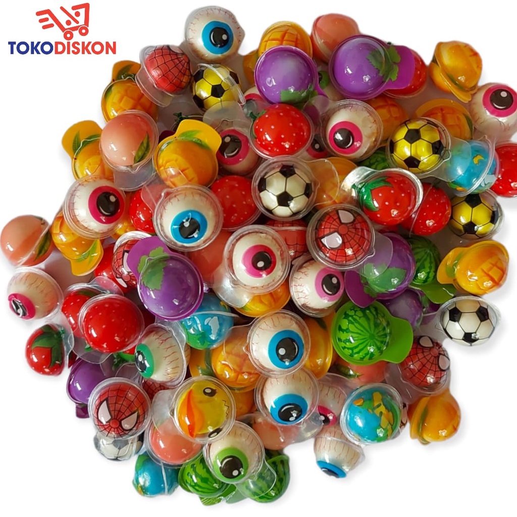 

Gummy Jelly Korea - Trolli Planet Bubble Gum / Permen Trolli Soccer Bola Mata Dot Botol Susu Halal