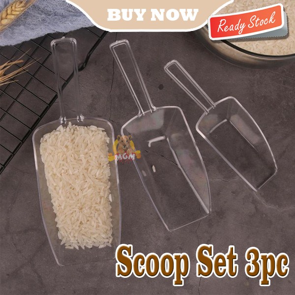 Sendok Skop Es Batu Clear Scoop set3 Beras permen Candy ice cube