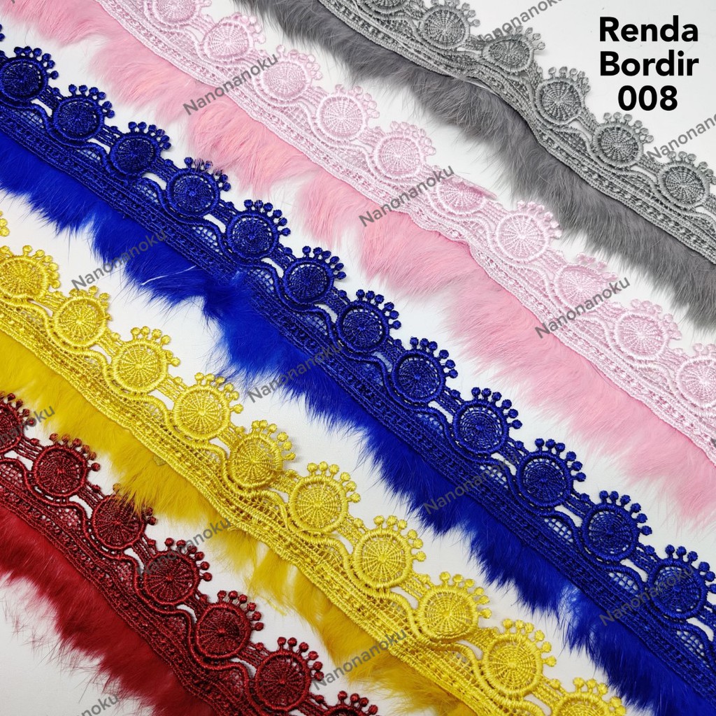 [Per Papan] Renda Bordir 008 Bulu Baju Jahit Aplikasi