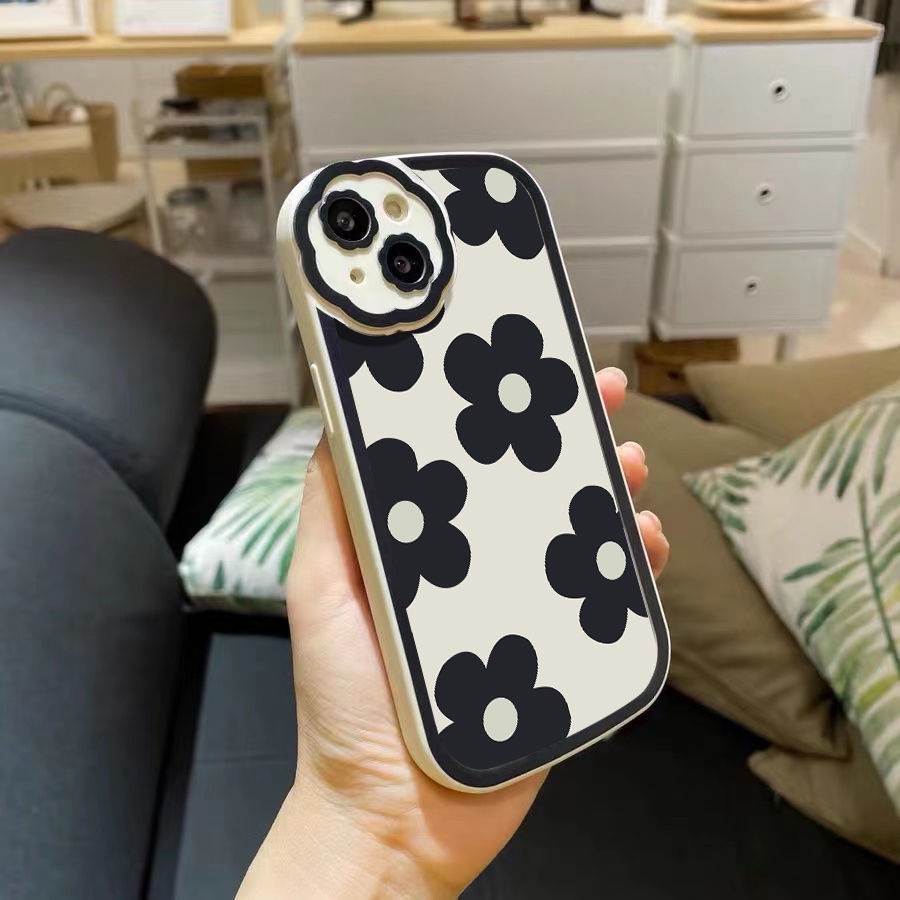 Case Pelindung Shockproof Motif Print Bunga Untuk IPhone 12 13 11 Pro Max X Xs Max Xr HJT8