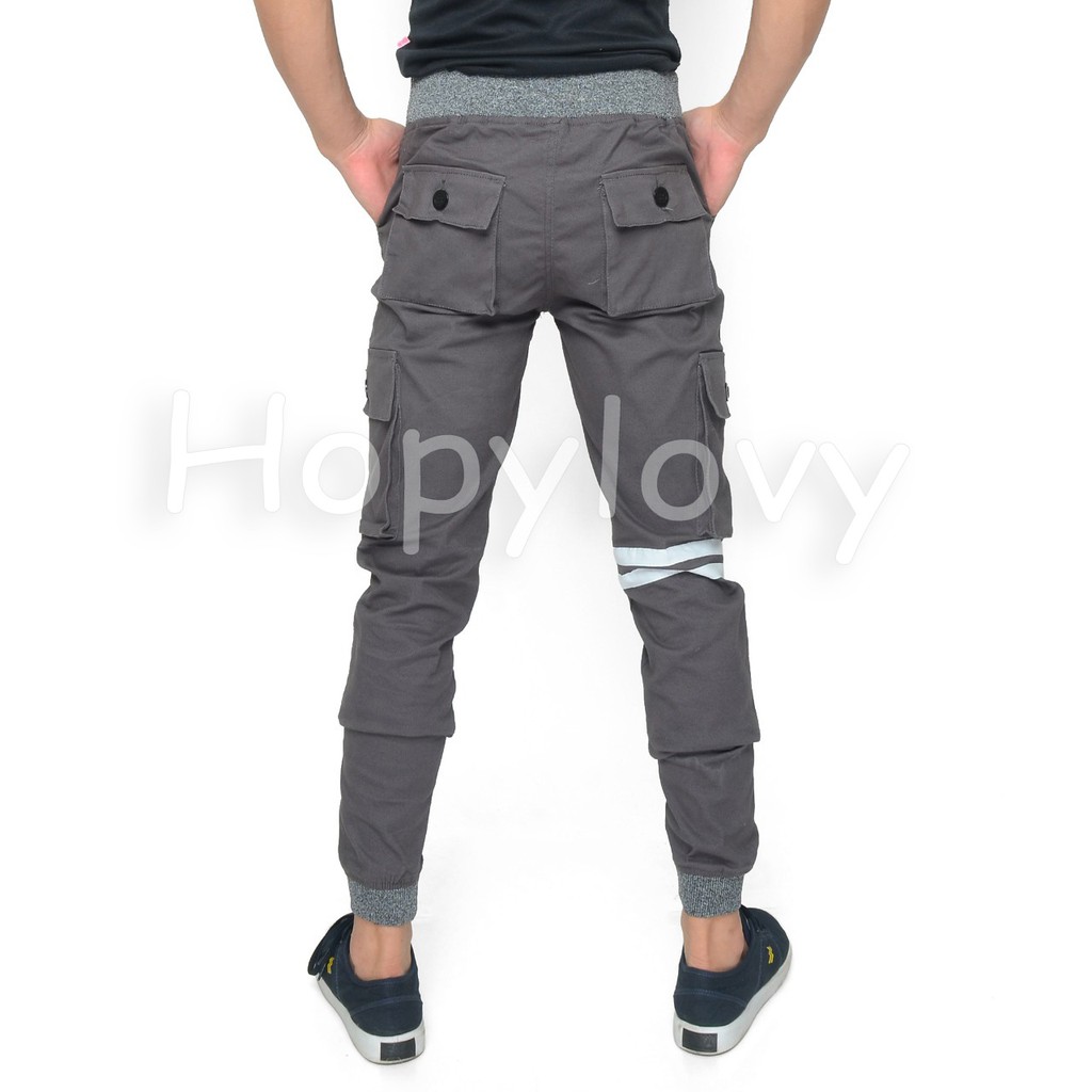 HOPYLOVY - Celana Panjang Pria / Celana Jogger List Pants Pria Reynan