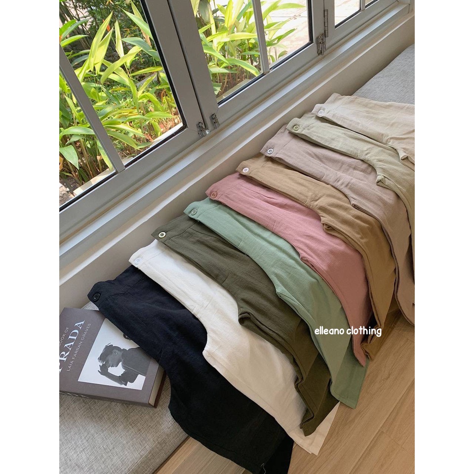 Kimmy Highwaist Cullote Pants  Wide Leg Linen Cullotes  Celana Panjang Linen Kulot Wanita-1