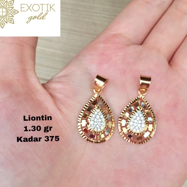 Liontin emas motif kadar 375 berat 1.30 gram