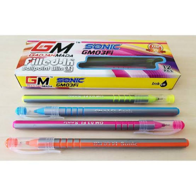 

(dian) pulpen GM sonic 0,5 MM 1 kotak (12pcs) selusin