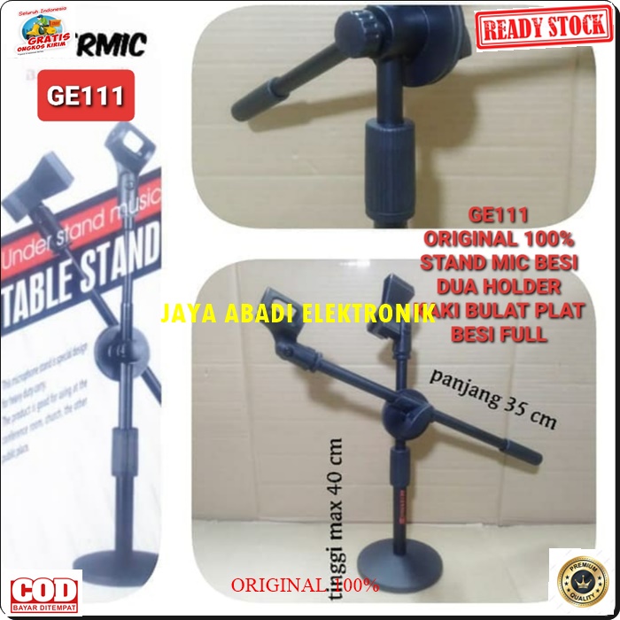 G111 STAND MIC BAHAN BESI 80 CM KAKI BULAT HOLDER MICROPHONE TEMPAT GANTUNG PENYANGGA ANTI JATUH  MIKROPON AKSESORIS KARAOKE AUDIO SOUND PRAKTIS DAN MUDAH DIPASANG BISA UNTUK SEGALA JENIS MICROPHONE HANDLE