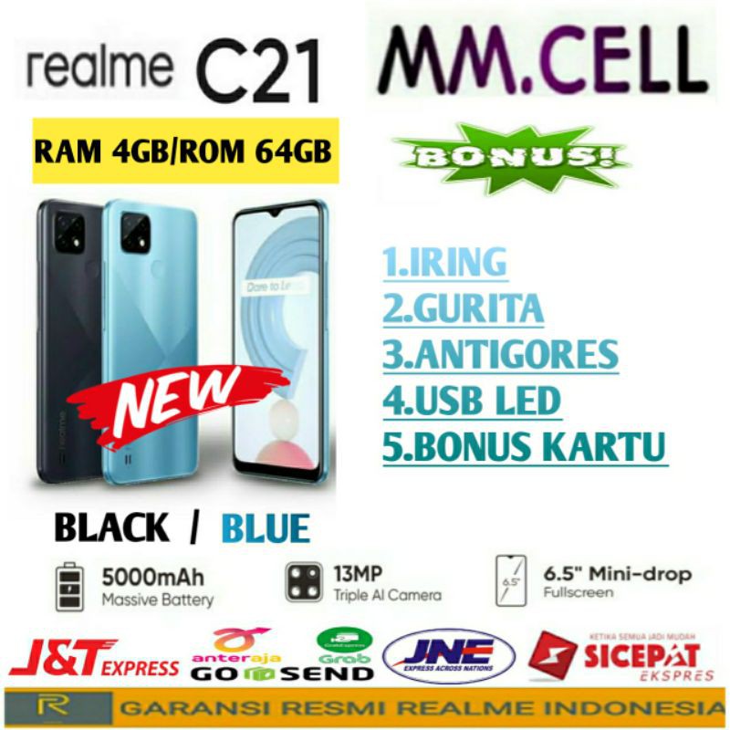 REALME C21 RAM 4/64 GB GARANSI RESMI REALME INDONESIA