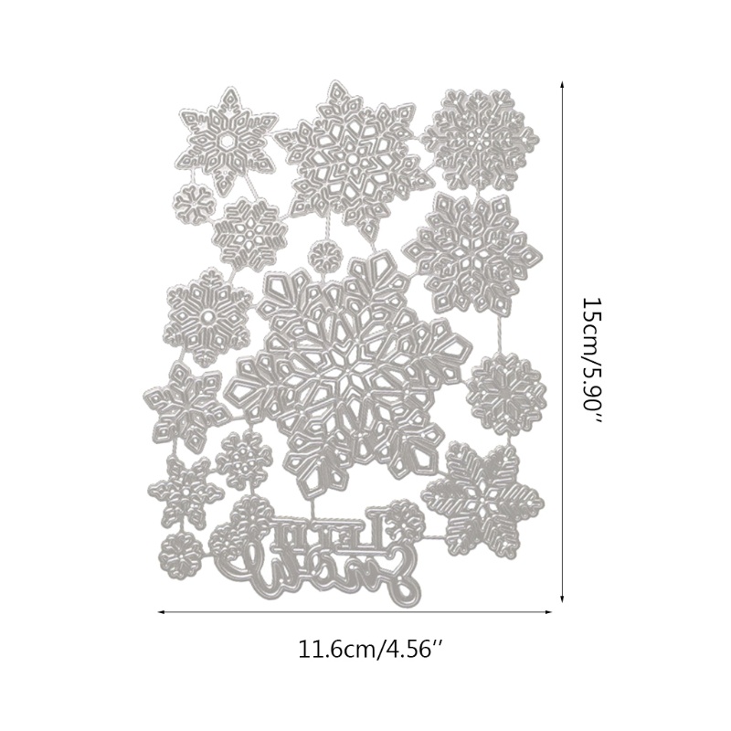 Cetakan Stensil Cutting Dies Motif Snowflake Natal Bahan Metal Untuk Scrapbook / Craft DIY / Embossing