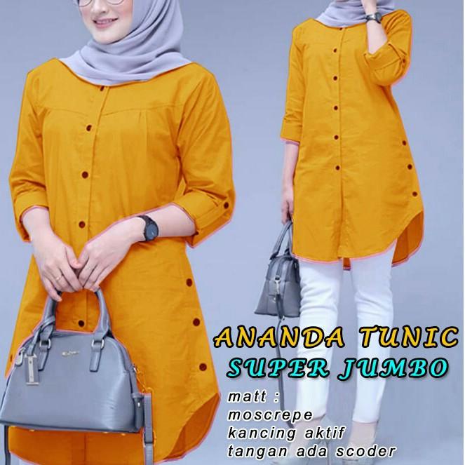 7.7 sale WWW L, XL, XXL, 3XL - TUNIK ANANDA JUMBO, PAKAIAN MUSLIM JUMBO, TUNIK WANITA MUSLIM JUMBO 