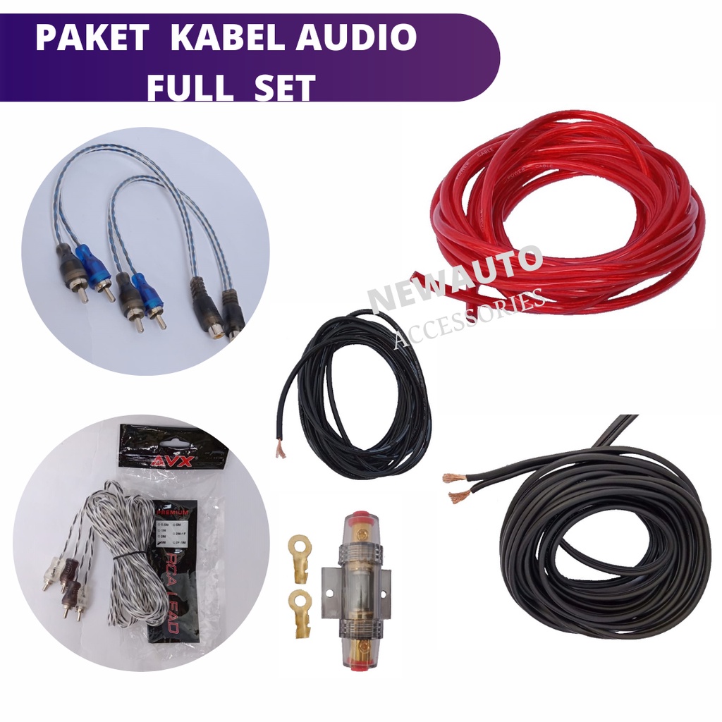 paket kabel audio power subwoofer full set Instalasi Sound System Mobil