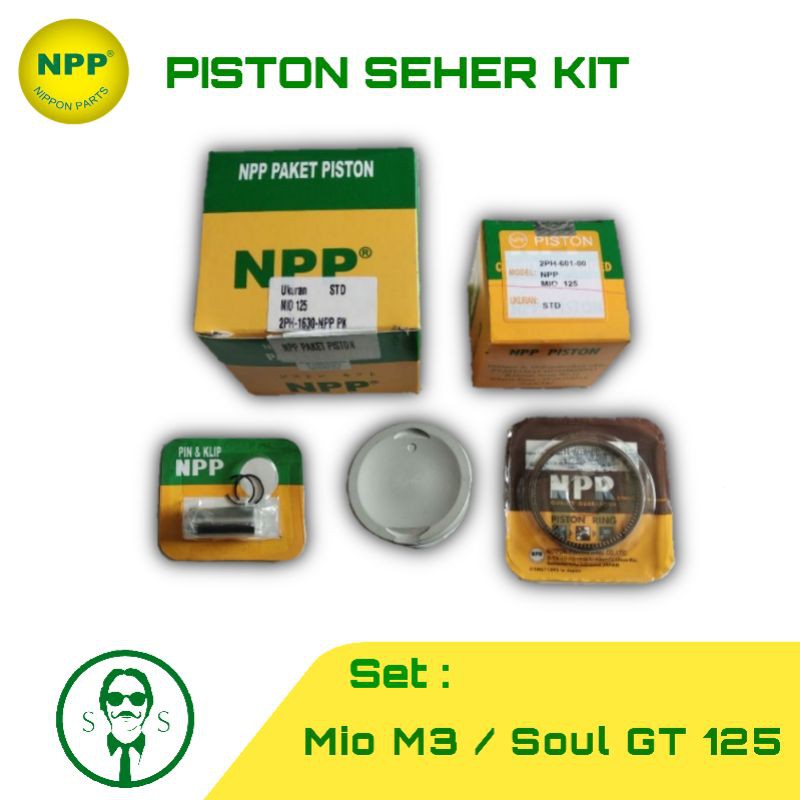 NPP Piston Seher Kit set Mio M3 125 / Soul GT 125  OS OverSize Standar 25 50 75 100