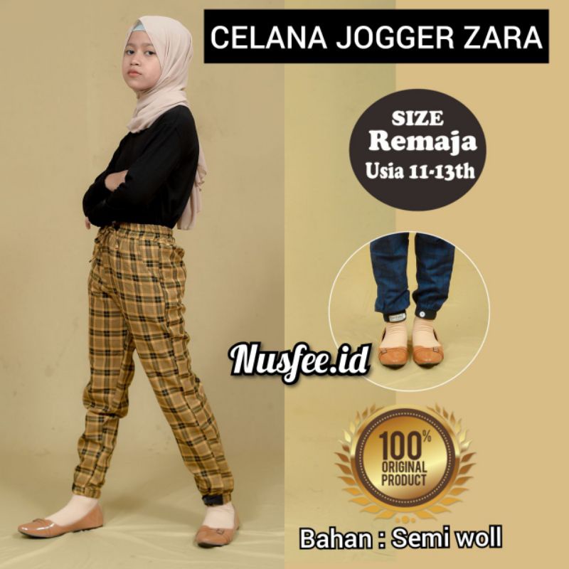 CELANA KOTAK ZARA ANAK TANGGUNG PEREMPUAN - PLAID PANTS