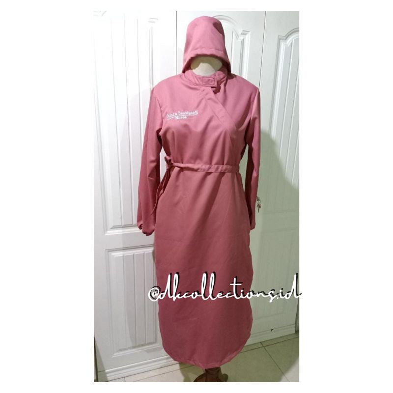 READY STOK APD GOWN MODEL KIMONO + HEADCAP | OVERLAP | READY