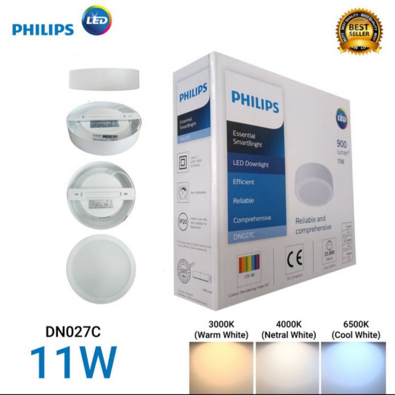 Lampu PHILIPS DN027C 11W Downlight Led D150 11 W Watt Outbow Bulat LED9