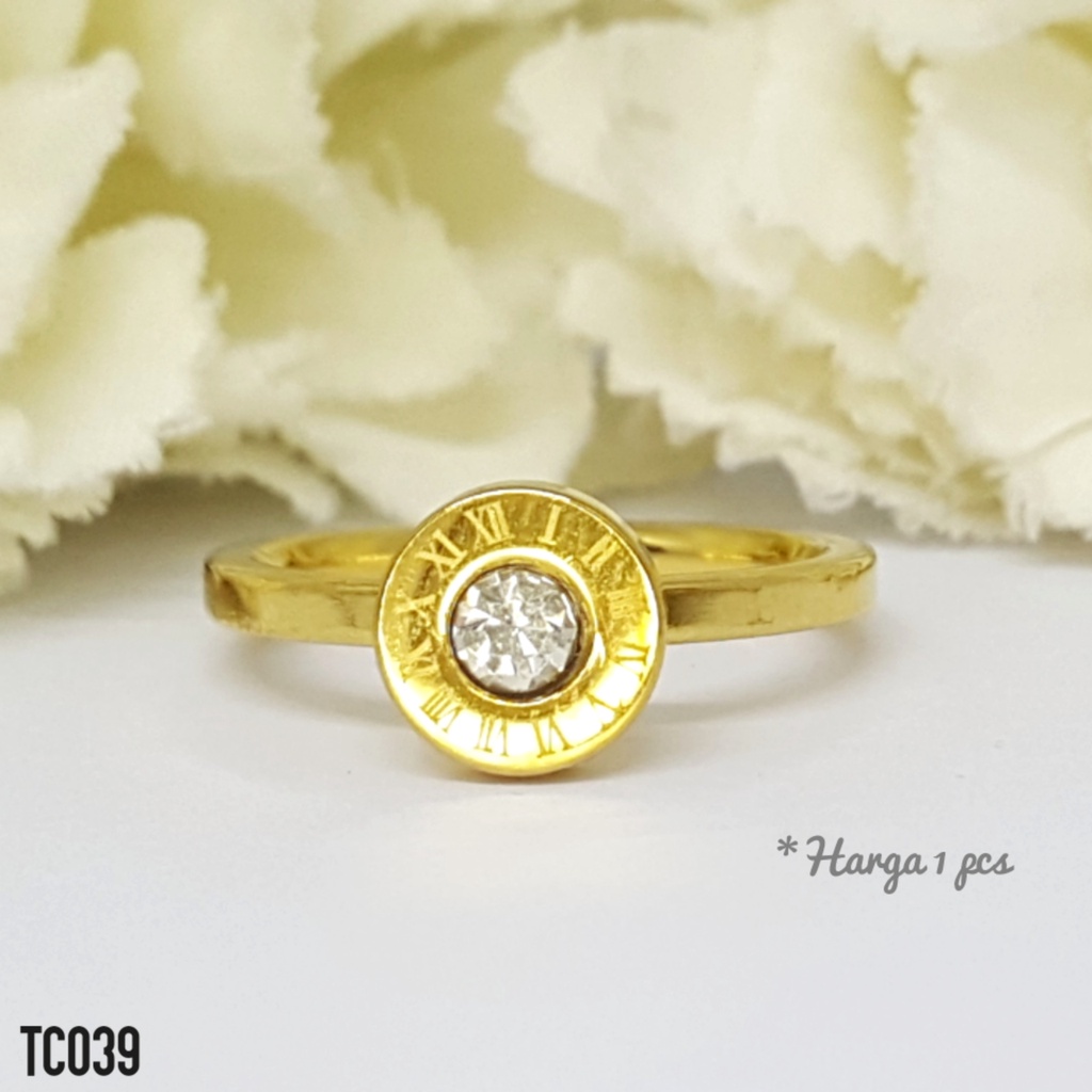 PGX Cincin Titanium Couple Silver Tunangan Aksesoris Fashion Perhiasan Anti Karat - TC039