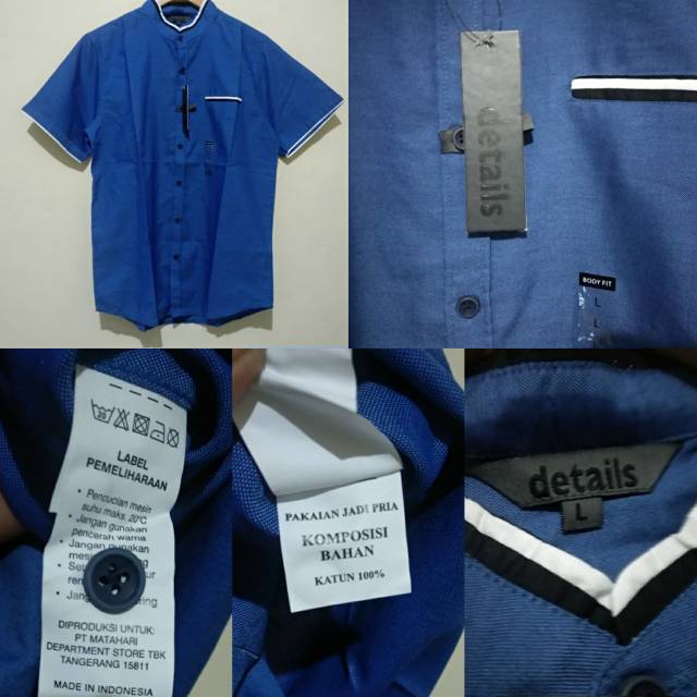 Kemeja pria lengan pendek details