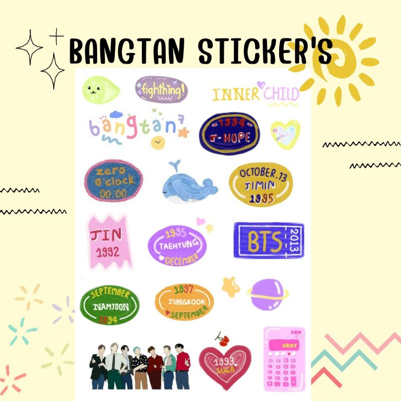 

Sticker Sheet Bts (Kiss Cut)