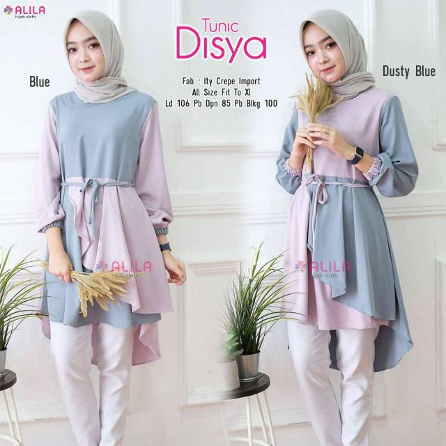 Disya Tunik Bahan Ity Crepe Import Ori By Alila Tunik Import Cantik 2 Warna Shopee Indonesia