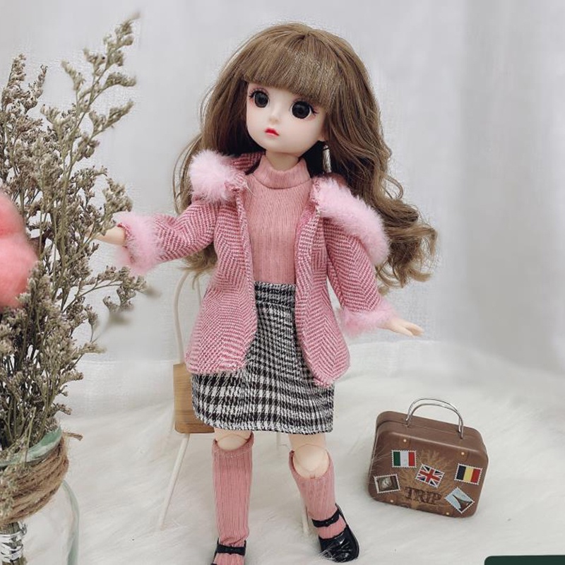 # Kaos T-Shirt Wanita Lengan Pendek Motif Print #Dress Princess Untuk Boneka BJD 1 / 6 30cm