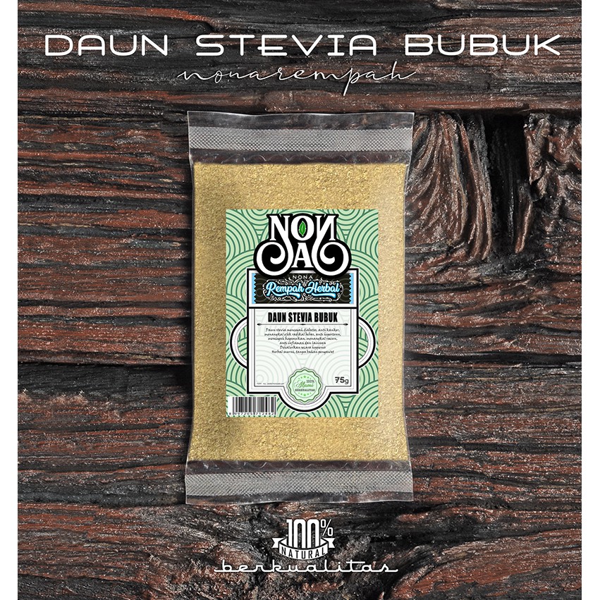 

Daun Stevia Bubuk 75 gram Herbal Pemanis Alami Murni Stevia Rebaudiana