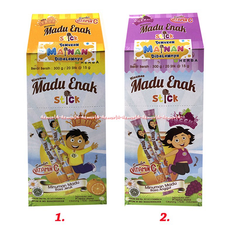 Madu Enak Stick 20pcs Minuman Madu Rasa Jeruk Anggur Vitamin C