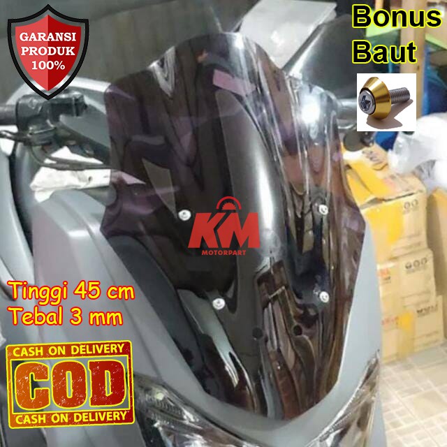 Visor Windshield Nmax Model Jenong Tebal 3 mm Panjang 45 cm Bahan Mika Akrilik Variasi N Max