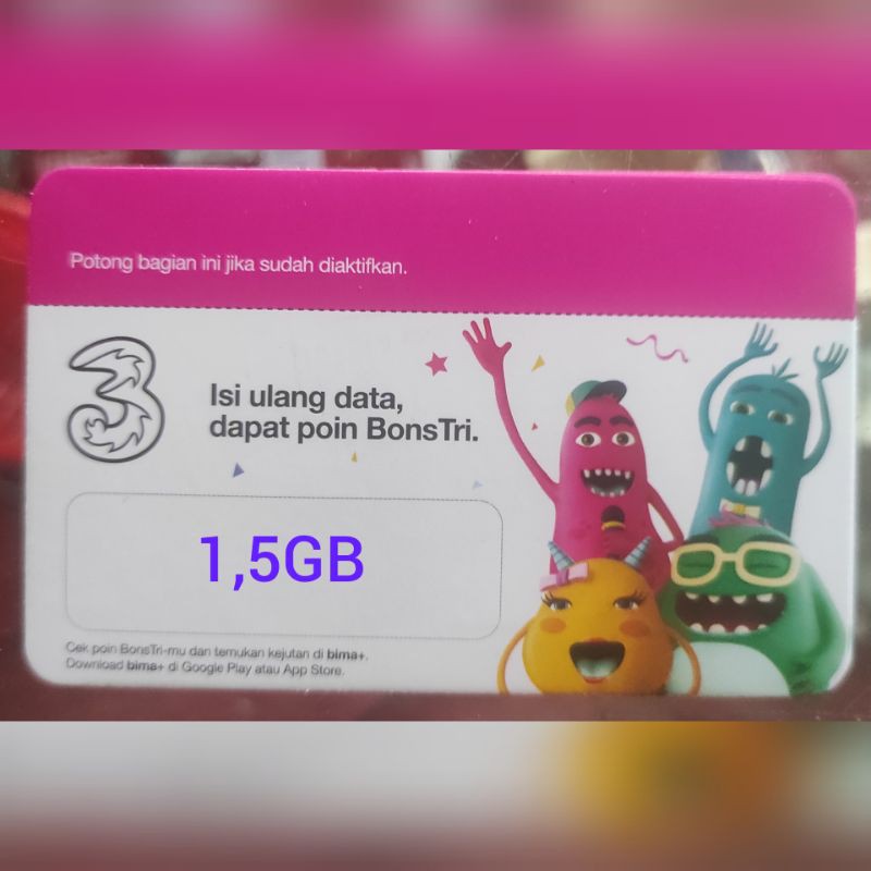 VOUCHER TRI 1,5GB 20 PCS